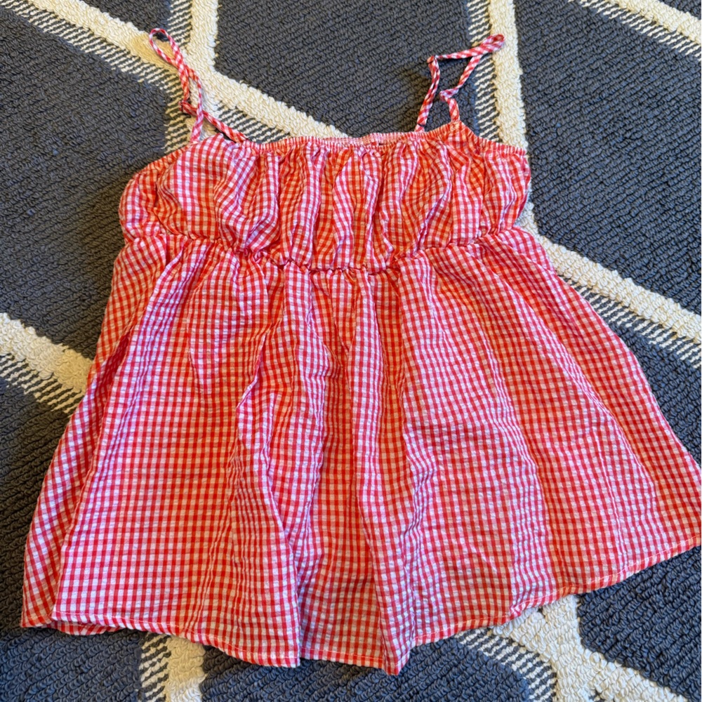 Red and White Gingham Top